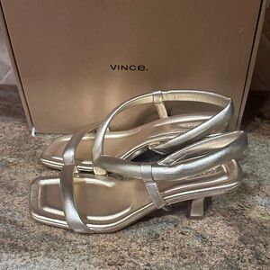 Vince Coline Women's Metallic Gold Heeled Sandals